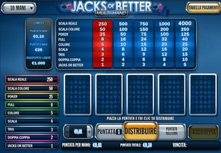 jacks or better multihand