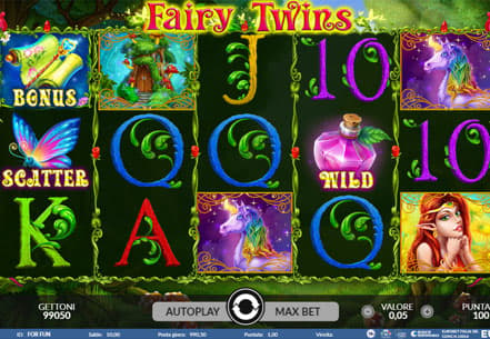 Fairy Twins,  prima schermata gioco slot Eurobet